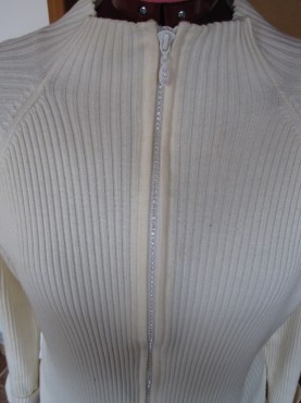 Before - precouture sweater with bling zip
