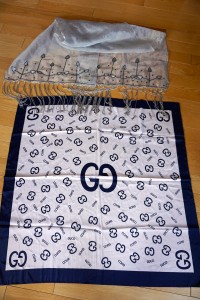 Gucci and other silk scarves